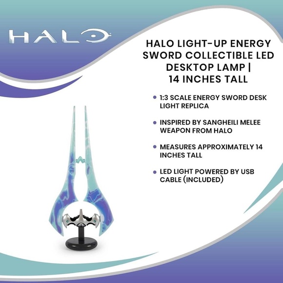 Halo Light Up Energy Sword 14 Collectable Desktop Lamp - Picture 3 of 3